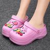 Women's 7CM Height-Increasing Cute Cartoon Clog Sandals - Lightweight, Breathable, Closed-Toe Beach Slippers