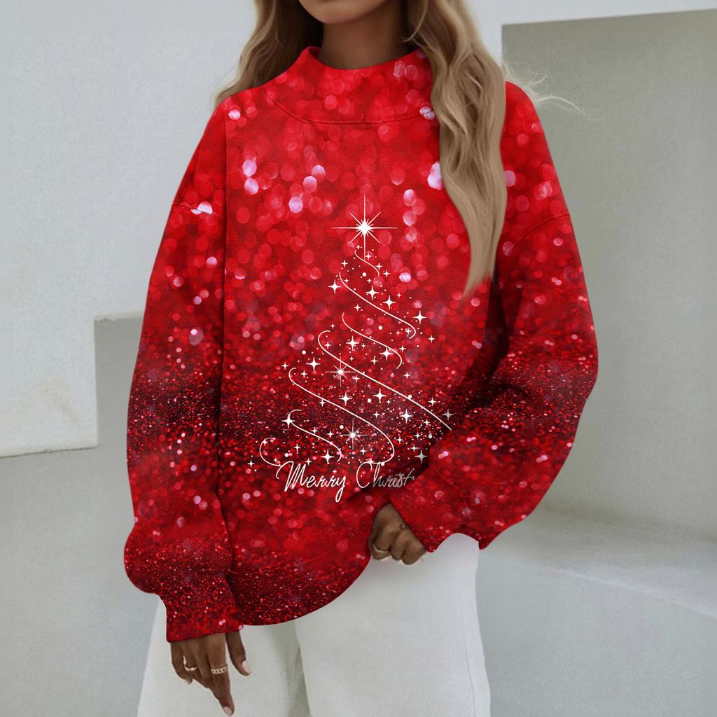 Mock Neck Sweatshirt Women Fall Comfort Oversized Sweatshirt Dressy Pullover Sweatshirts No Hood Cozy Turtleneck Tops