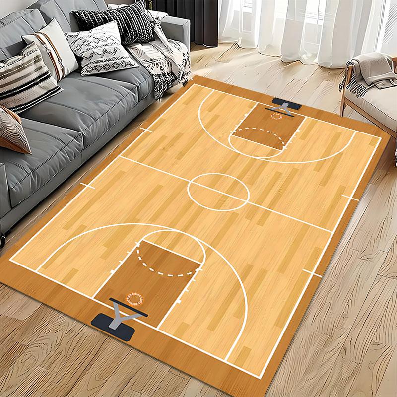 Basketball Court Pattern Carpet suitable as a non-slip mat for the living room or bedroom sofa