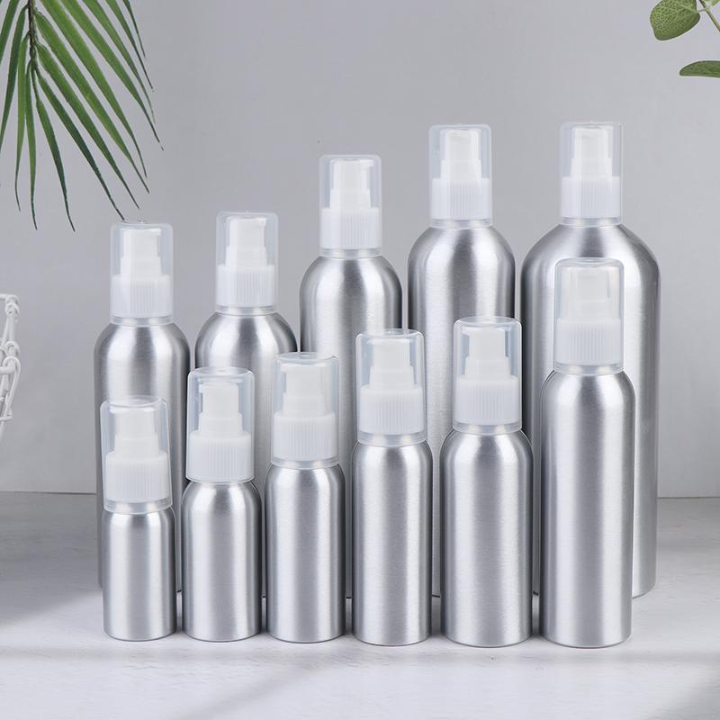 30-150-500Ml Aluminum Liquid Bottle Portable Lotion Dispenser Empty Container Refillable With Full Cover Cap For Cosmetics