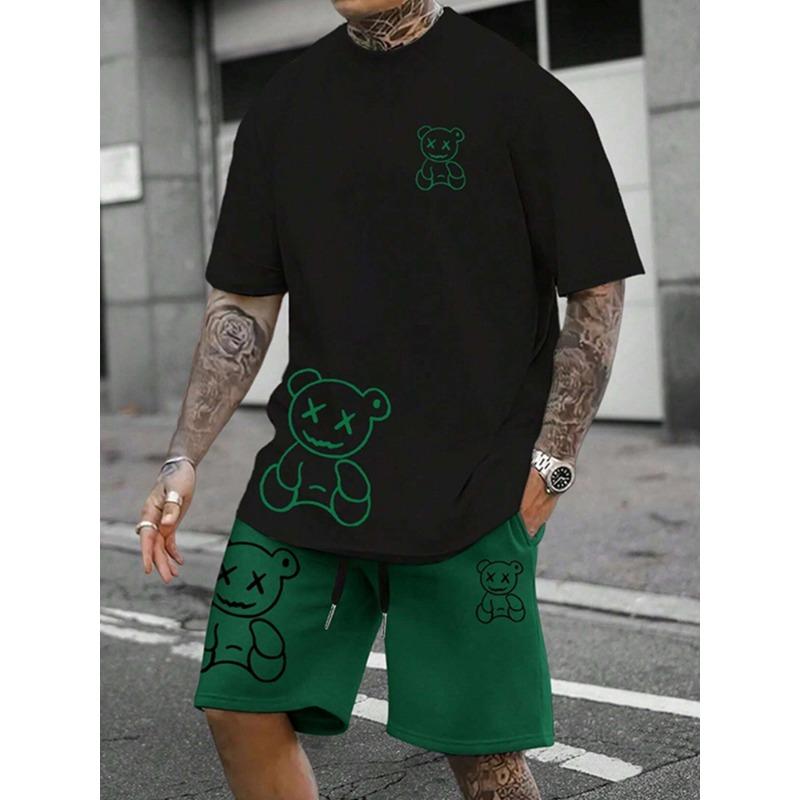

The new men s set for summer 2025 features 3D personalized printing which is fashionable sporty comfortable soft and skin-friend XXL