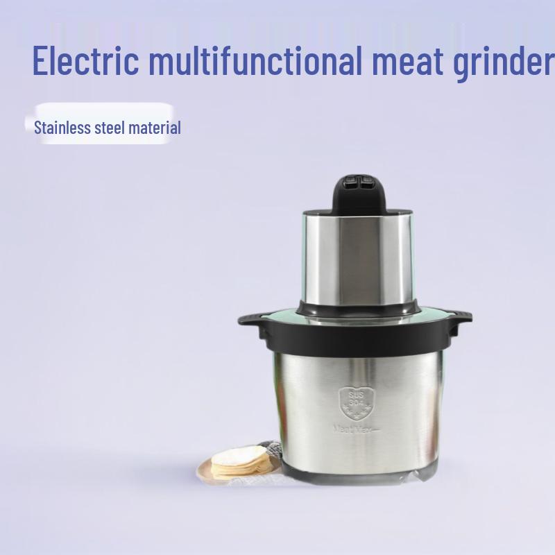 6L Stainless Steel Electric Meat Grinder & 8L Food Processor: Multifunctional for Mincing, Chopping, Baby Food, and Dough Kneading