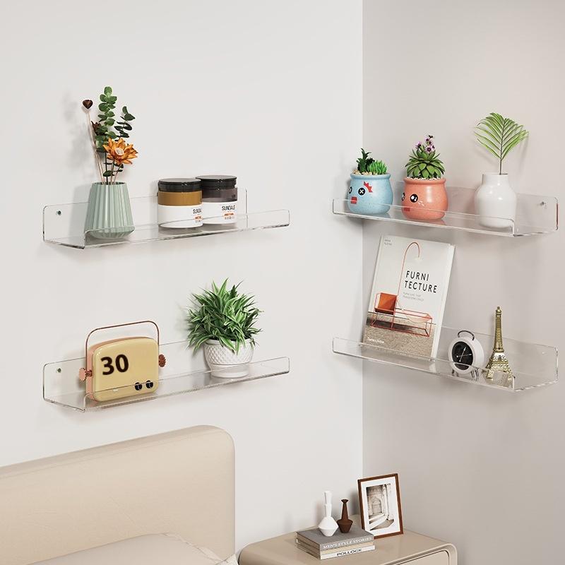 Acrylic Shelf For Wall Storage,Floating Bookshelves,Display Shelf Organizer For Bathroom,Bedroom,Living Room,Kitchen,Room Decor