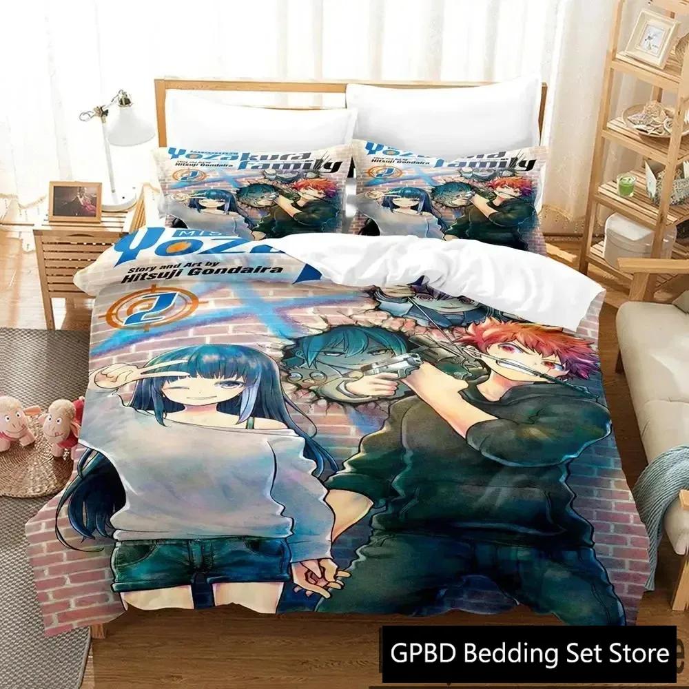 3D Druck Anime Mission Yozakura Familie Bettwäsche Set Jungen Mädchen Twin Queen King Size Bettbezug Kissenbezug Bett Jungen Erwachsene