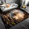 1 Stück Segelschiff Sonnenuntergang Höhle Meereslandschaft Teppich für Wohnzimmer Schlafzimmer Sofa Heimdekoration Rus Rutschfeste Fußmatte Luxuriöses Geschenk