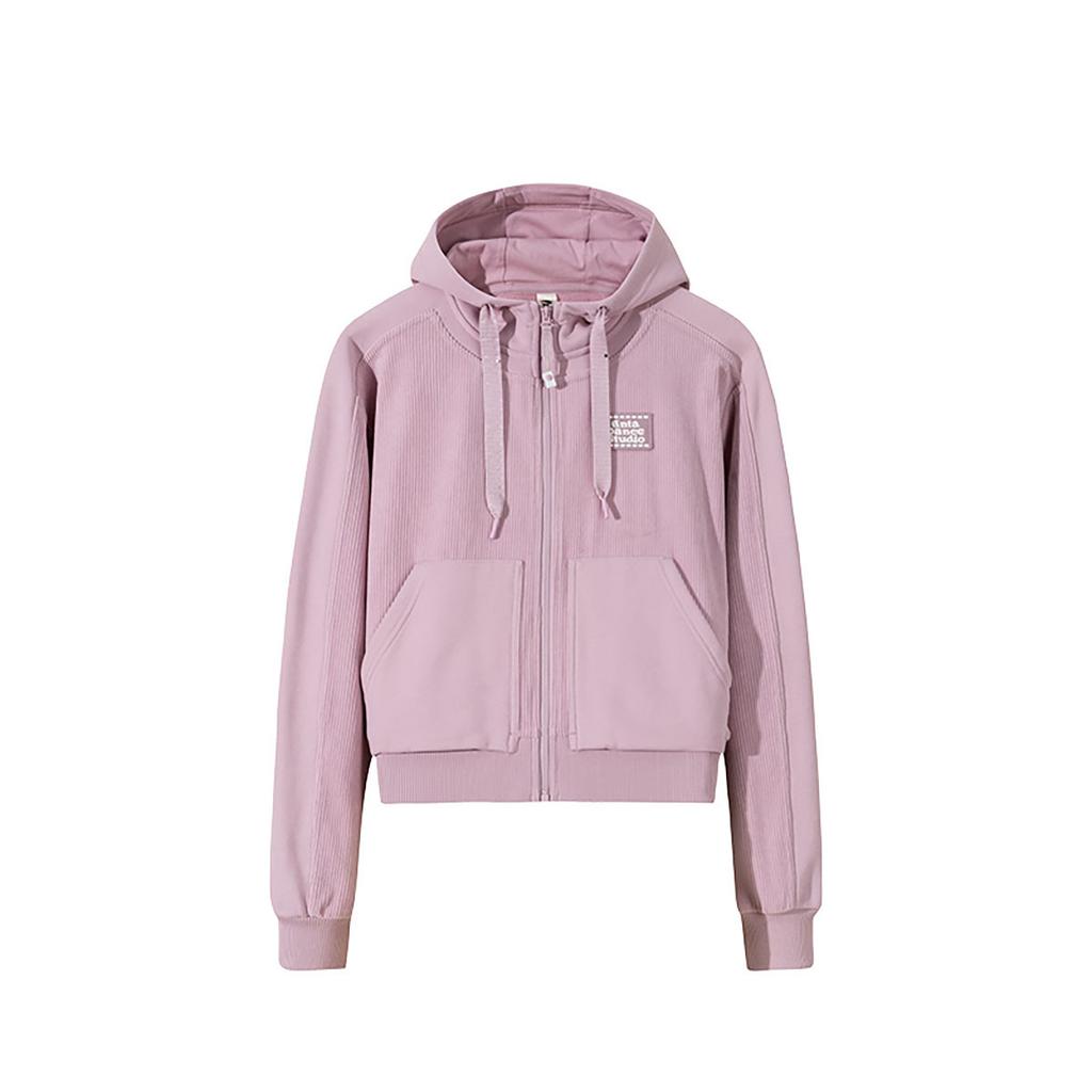 Anta Loose Fit Sports Casual Solid Color Hoodie Women Hoodies Champs-Elysees-Pink 162448718-1