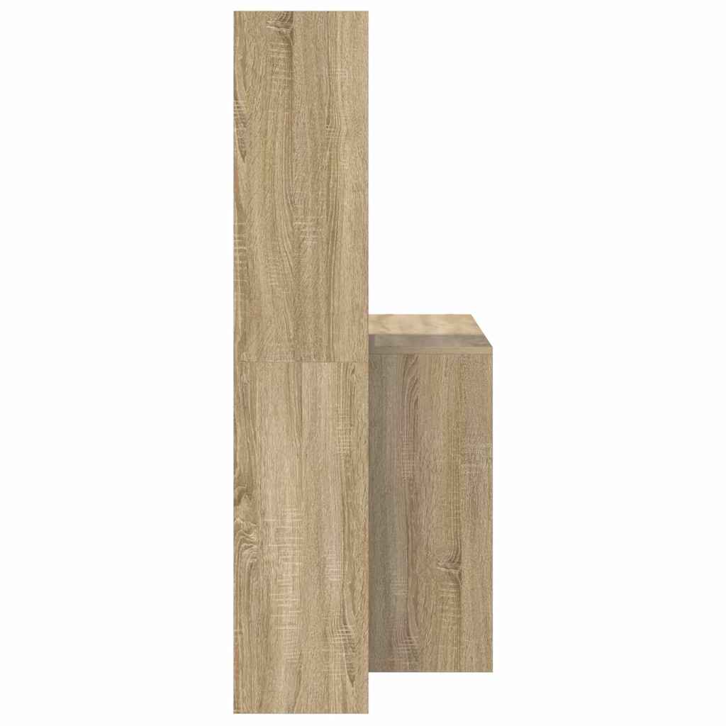 Desk Sonoma Oak Finish 138.5 x 55 x 143 cm Particleboard