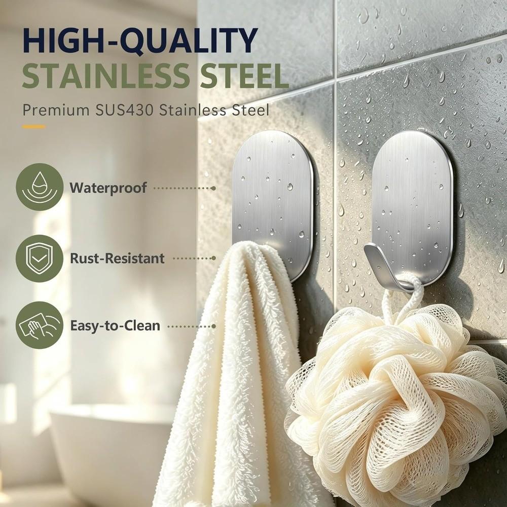 5PCS Self Adhesive Behind The Door Hook Traceless Wall Mounted Key Holder  Kitchen Use