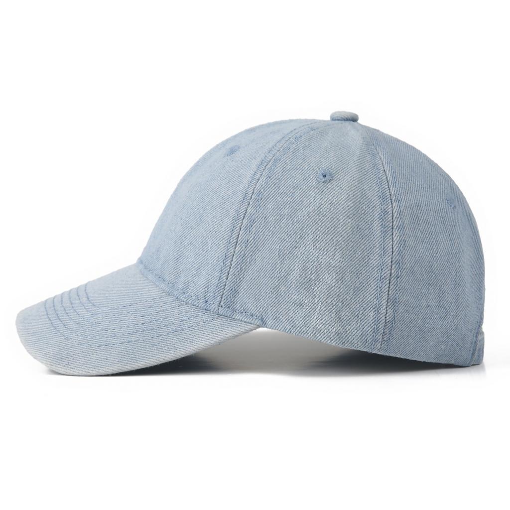 Light Board Denim Baseball Cap Men's and Women's Retro Washed Cap Spring and Summer Solid Color Versatile Sun Hat Shows Small Face