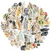 35-100pcs Historical Figure Stickers Teacher Reward Stickers Stationery School Supplies Decorative Luggage Laptop Cup Diary Book