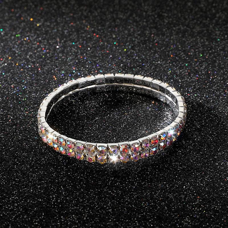 Crystal bracelet full diamond single row elastic bracelet bridal versatile rhinestone bracelet claw chain diamond bracelet women
