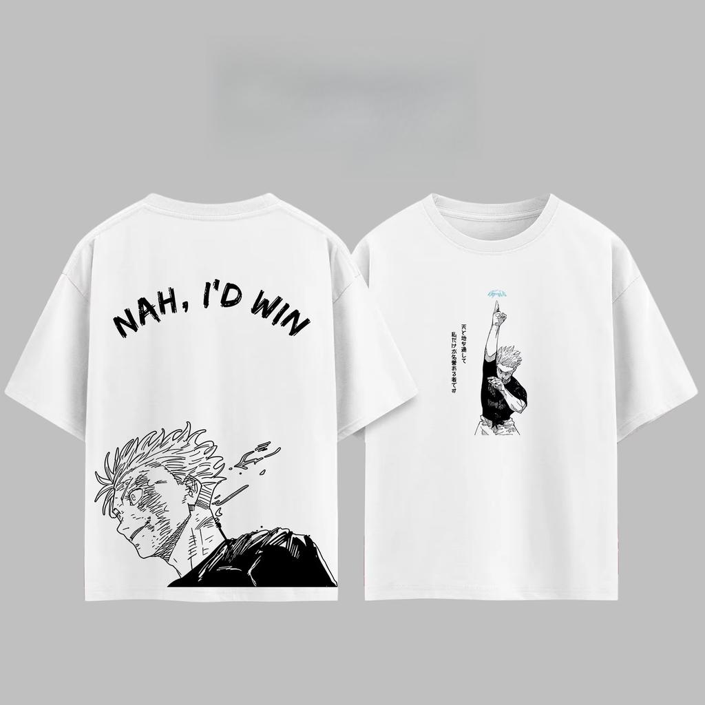 T-shirt Unisex Donna in Puro Cotone Estate Stile Harajuku Moda Girocollo Manica Corta Anime Giapponese Jujutsu Kaisen Y2K