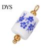 Versatile Jewelry Charm Handmade Ceramic Necklace Pendant, Star Fish Flower Charms with Golden Plated Pendant Findings, Ocean Theme for DIY