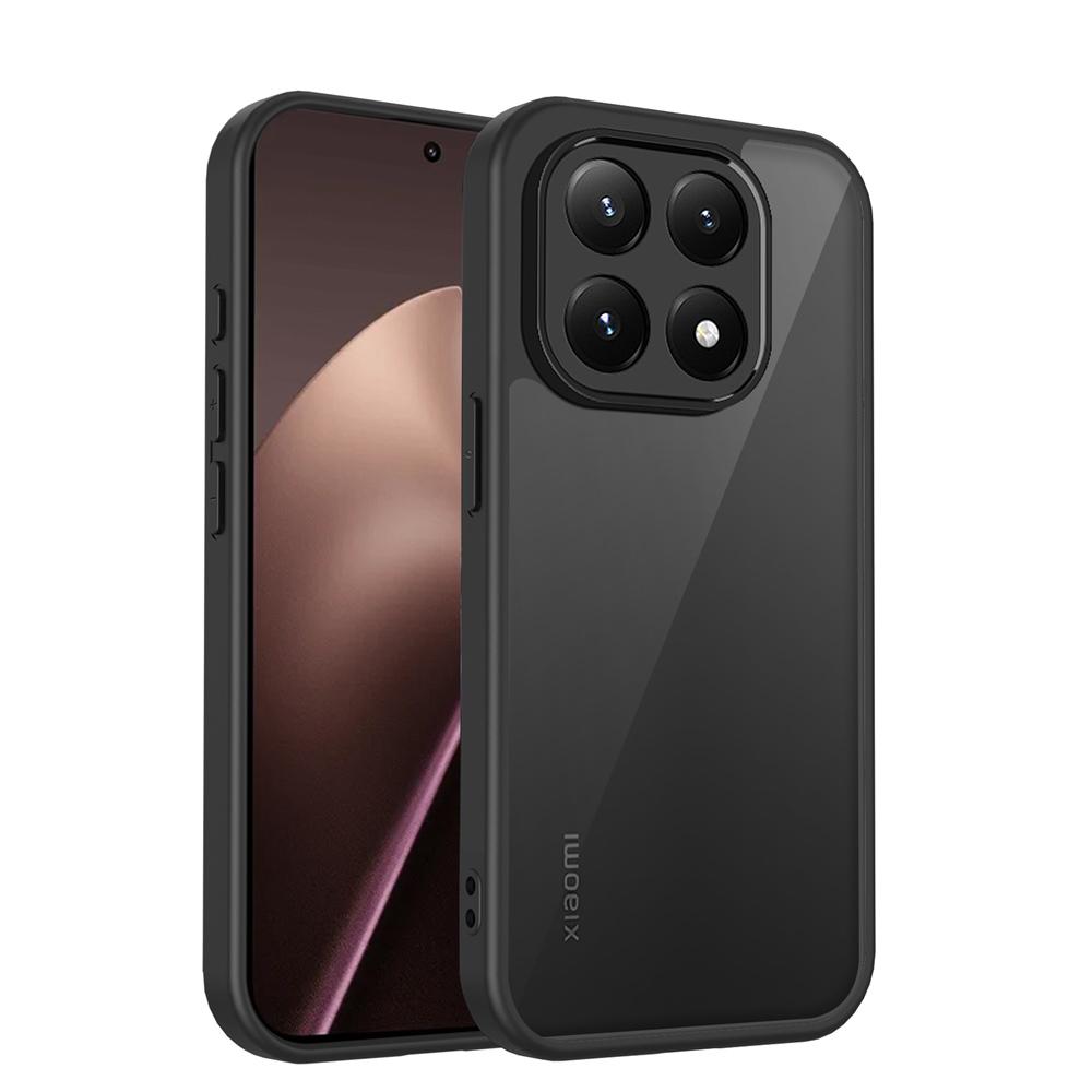 KEYSION Matte Translucent Black Phone Case for Xiaomi 15T 15T Pro 5G Soft Silicone+PC Clear Shockproof Cover for Xiaomi 15T Pro