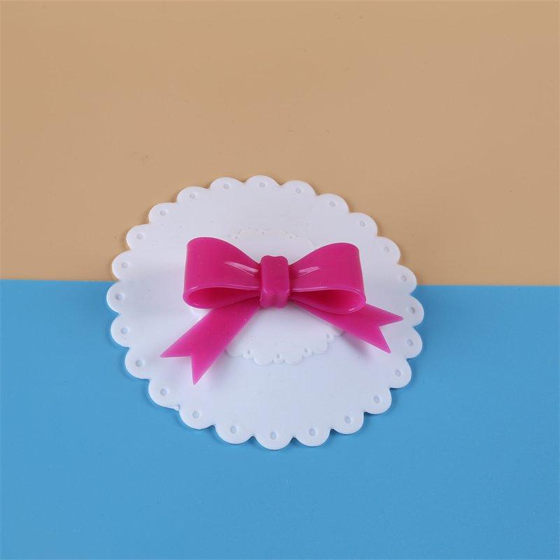 Silicone Green Flower, Cartoon Bow-tie Cat Water Cup, Ceramic Cup Lid, Silicone Sealed Cup Lid