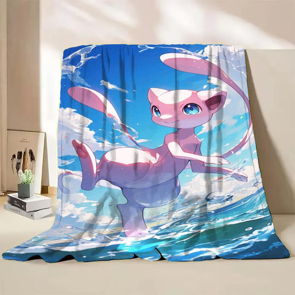 Pokémon Evoli Flanell-Kuscheldecke für Bett Sofa Zuhause Schlafzimmer Büro Reisen Kinder-Überwurfdecke Kinder Winter Warm Weich Geschenke