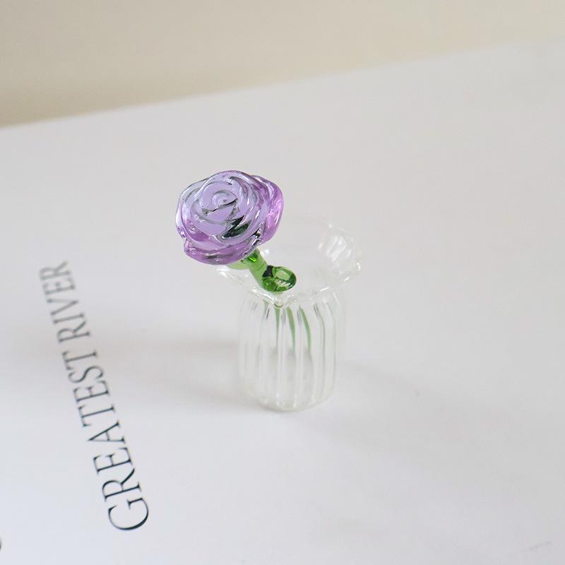 Glazed Handmade Small Flower Glass Simulation Bouquet Home Decoration Ornament