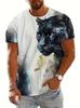 Trend Men's Fierce Wild Leopard 3D T-shirt Fashion Cool Daily T shirt Oudoor Short Sleeve Top Street Personality Summer Clothing