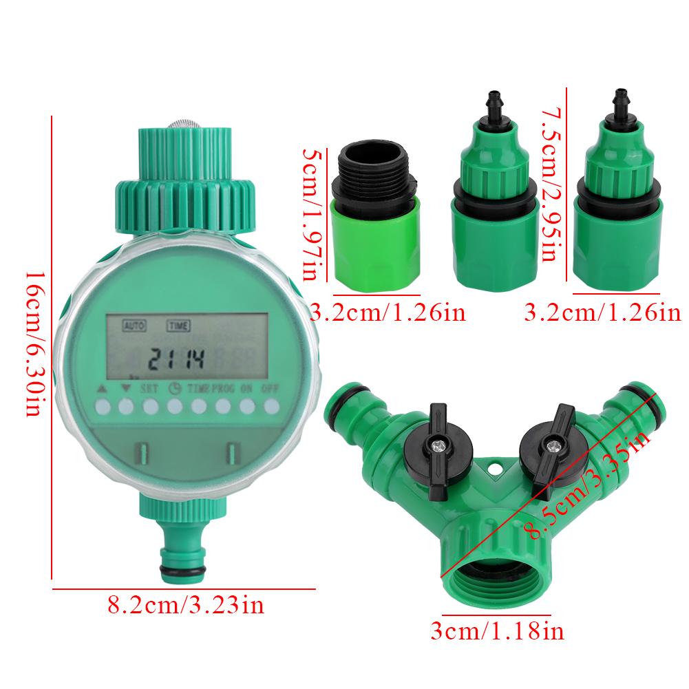 5pcs Set Garden Water Timer Watering Irrigation Controller Kit with Y Shaped Quick Connector
