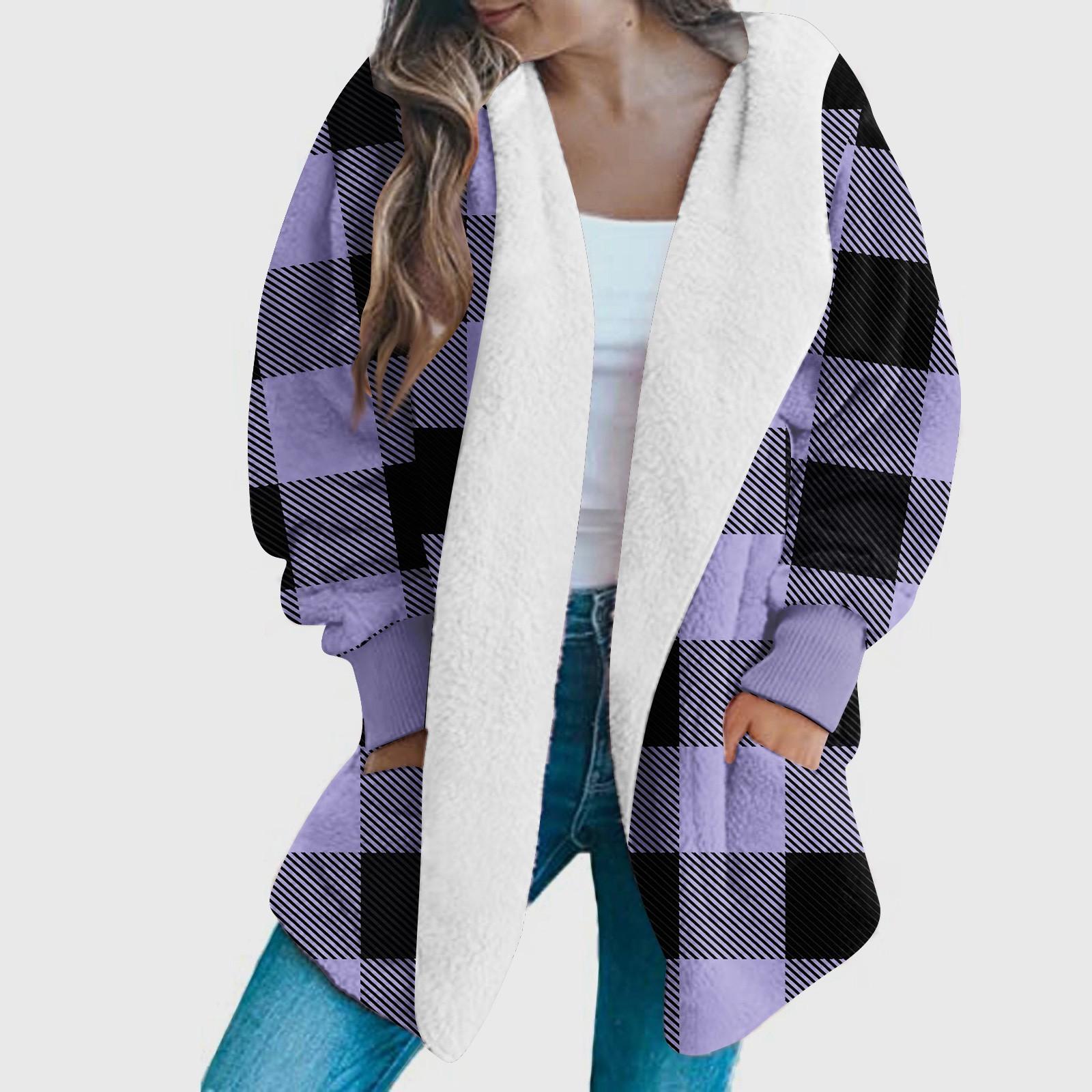 

Модный женский длинный рукав вязаный и зимний кардиган свитер однотонное пальто XL фиолетовый