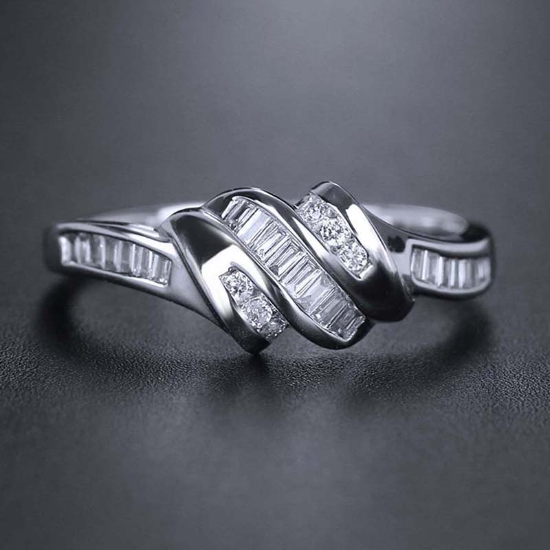 

Huitan Chic Shiny Cubic Zirconia Ring Women Engagement Band Zircon Fashion Modern Style Finger Accessories for Wedding Ceremony 10