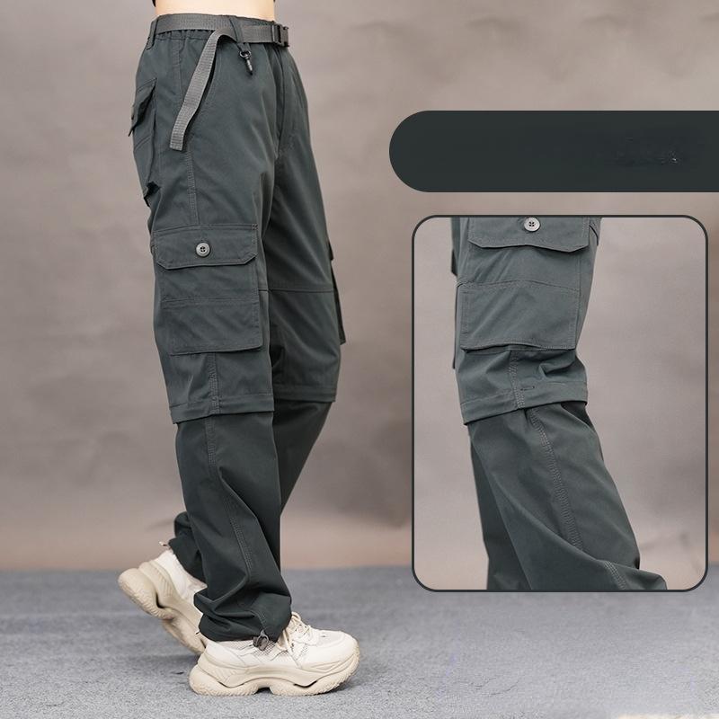 

Летние шорты для улицы, быстросохнущие брюки, мужские брюки, съемные брюки, женские брюки для пешего туризма, кемпинга, треккинга, альпинизма S темно-серого