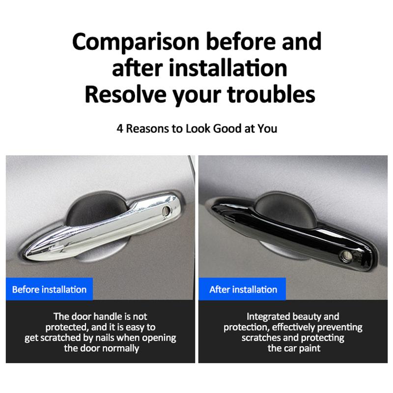 Door Handle Cover For Renault Arkana ~2024 Samsung XM3 Gloss Black Exterior Handles Cover Car Accessories Stickers