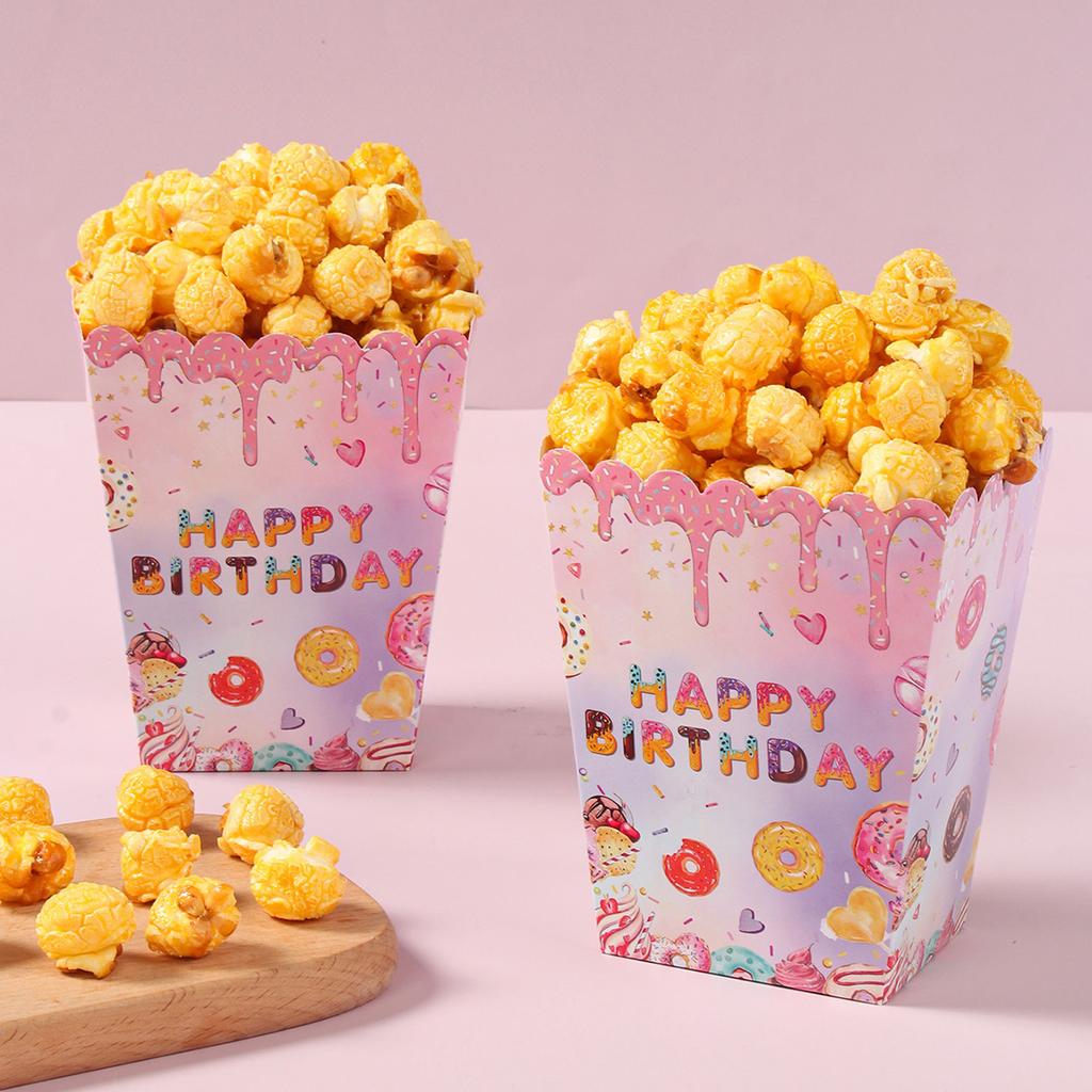 Jungle Safari Popcorn Candy Box Mermaid Butterfly Donut Hawaii Birthday Party Decor Kids Strawberry Wedding Party Supplies Gifts