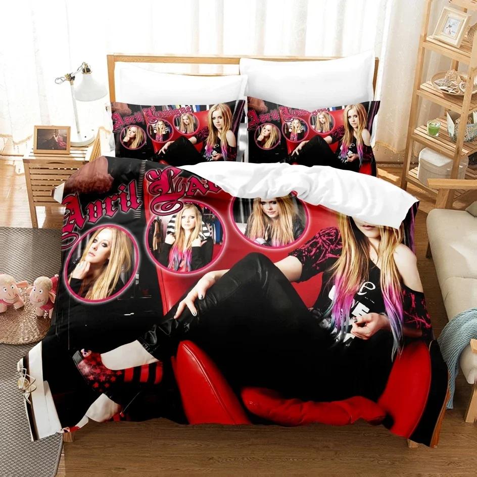 Luxury New 3D Print Avril Lavigne Bedding Set Single Twin Double Queen King Cal King Size Bed Linen Set