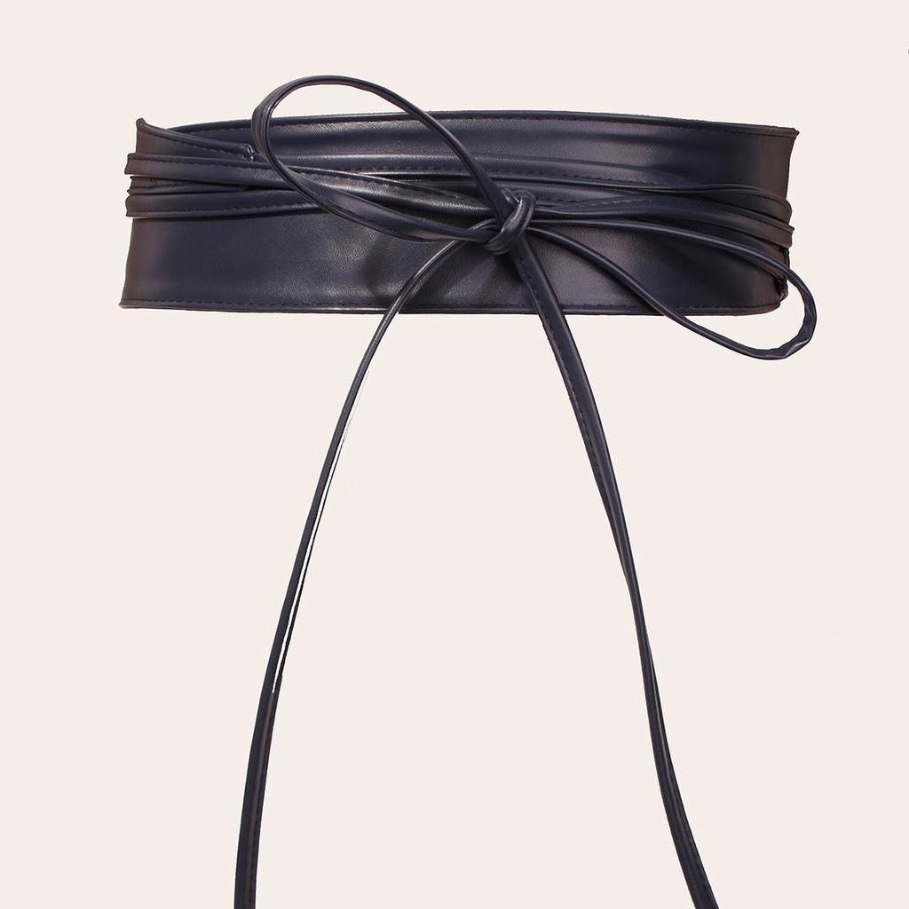 Casual Womens Faux Leather Wide Waist Belt With Bow Knot For Office And Weekend
