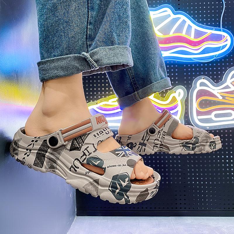 New Men's Sandals Big Size Thick-soled Lightweight Slippers Men's Fashionable Casual Sports Sandals Breathable Beach Shoes Men