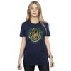 HARRY POTTER Damen/Damen Weihnachts-Kranz Baumwoll-Boyfriend-T-Shirt