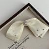 Fabric bow hair clip female love rhinestone gentle duckbill clip half tie hair hair accessories