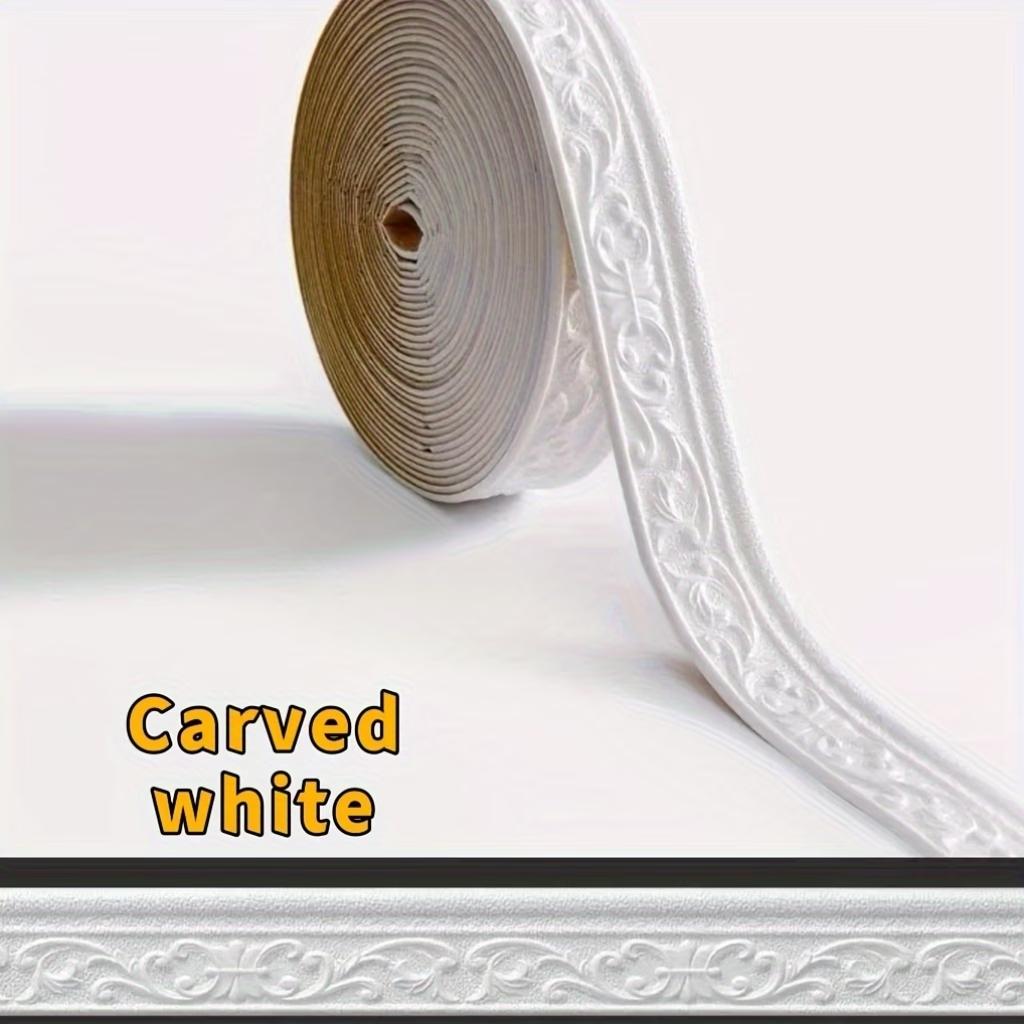 

1PC 2.3m/10m 3D Self Adhesive Sticker Wall Trim Line Skirting Border Decor Household Living Room DIY TV Background Stickers 2.3m білий