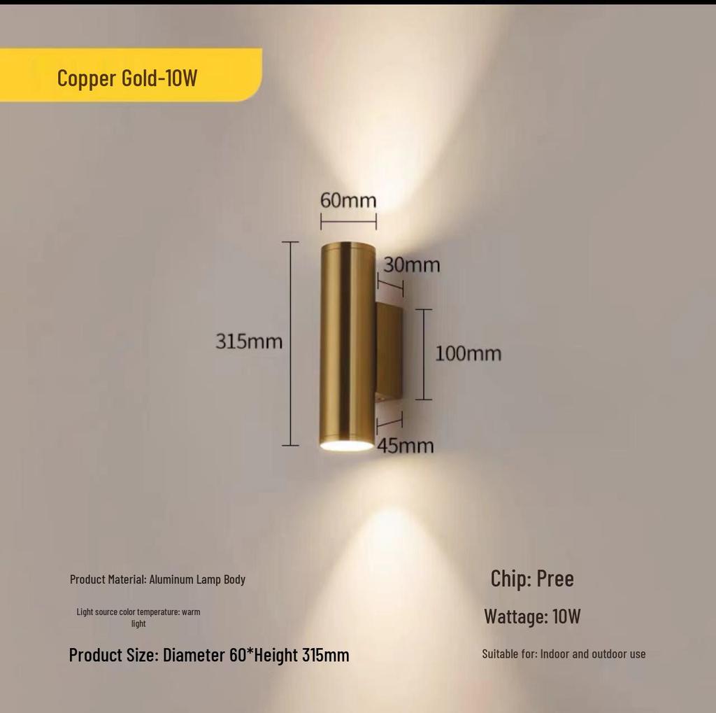 Outdoor Dual-Head Wall Light for Courtyard, Corridor, Patio, Gate, and Villa Exteriors