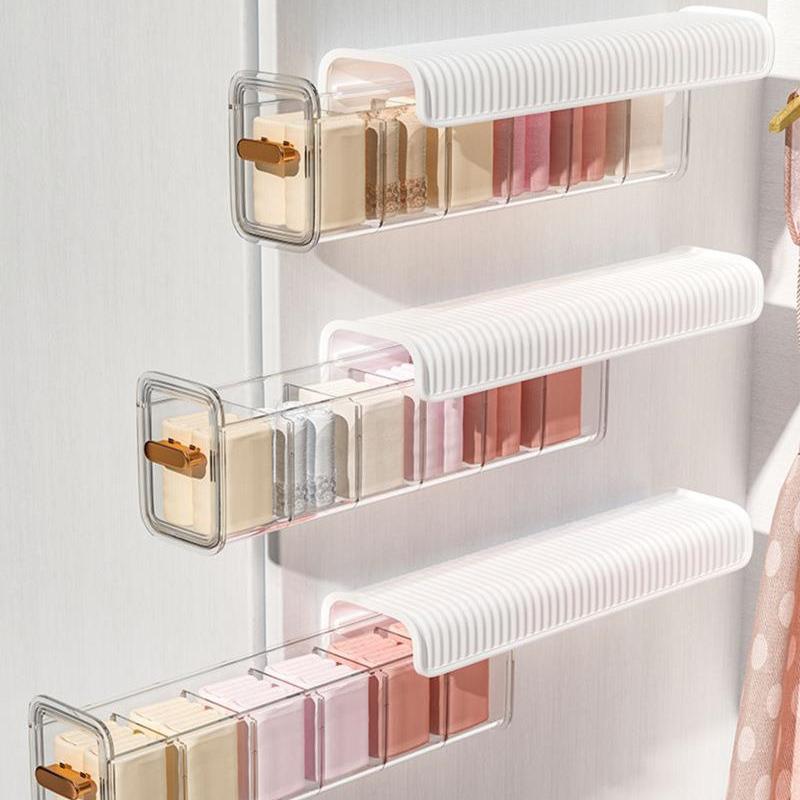 Duvar Asılı Şeffaf İç Külot Saklama Kutusu Çorap Saklama Kutusu Dolap Organizatör Yatak Odası Depolama Organizatör