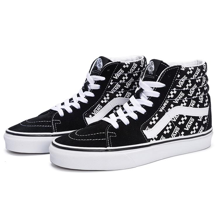 Vans Sk8-Hi 'Logo Repeat - Black' (Unisex) Black / True White Skateboard Shoes VN0A4U3CTEZ