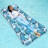 1pc Tropical Leaf Print Inflatable Pool Float Mat, Mesh Hole Water Floating Lounge Bed,  for Summer Beach Party