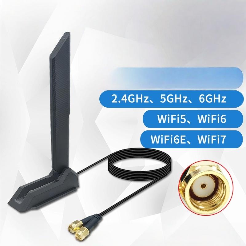 1Pcs Magnetic Foldable 2.4G/5G/6G 12Dbi High Gain External Signal Receiver For Pcie Adapter Wireless Router Wifi 6E Wifi Antenna