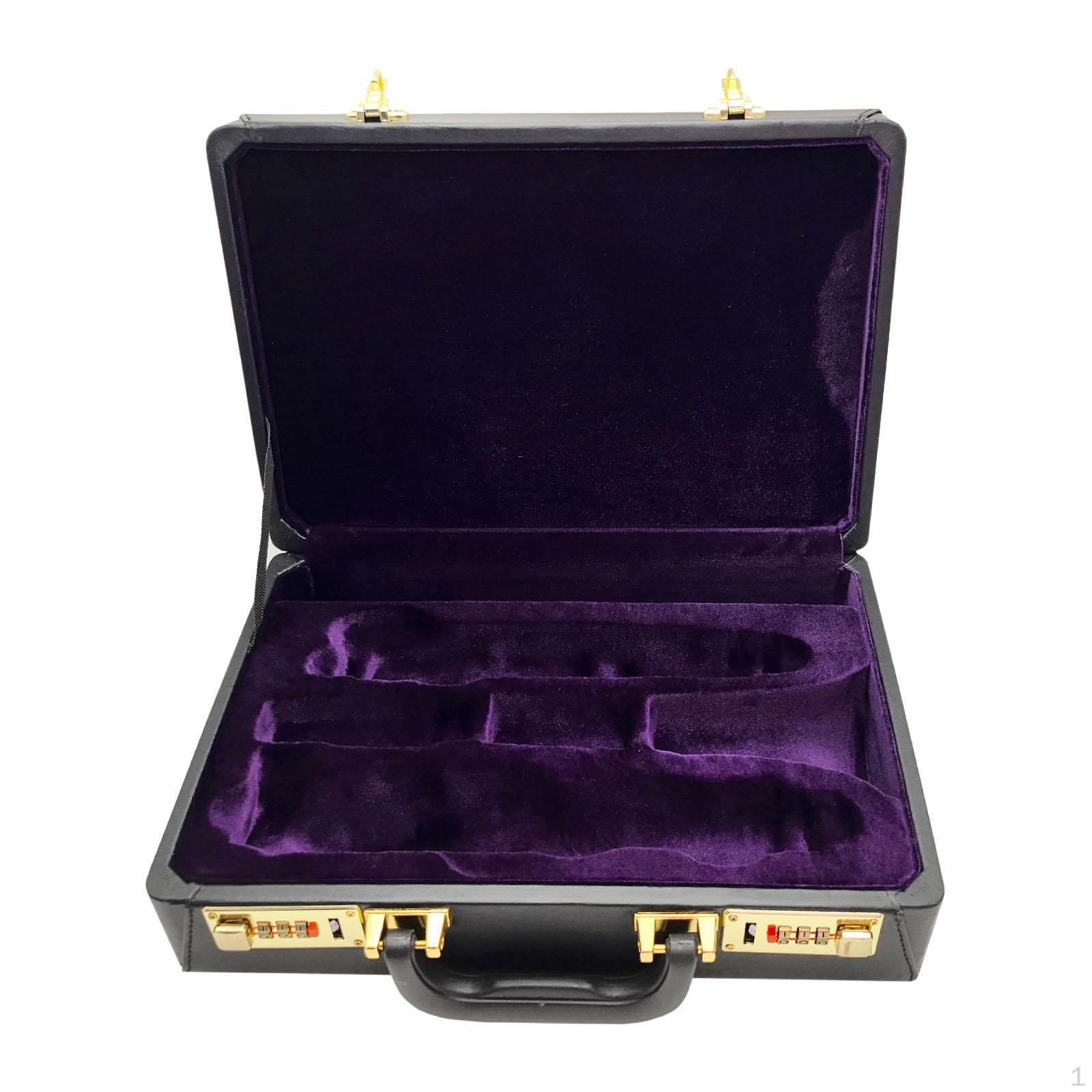 BB Clarinet Case Storage Bag Velvet Interior PU Leather Musical Instrument Accessory Carrying