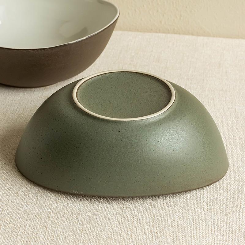 Fortschrittliche Keramik Speziell geformte Schüssel Barrenschale Geschirr Haushalt Große Schüssel Einfache Gemüseschüssel Nudelschüssel Salatschüssel