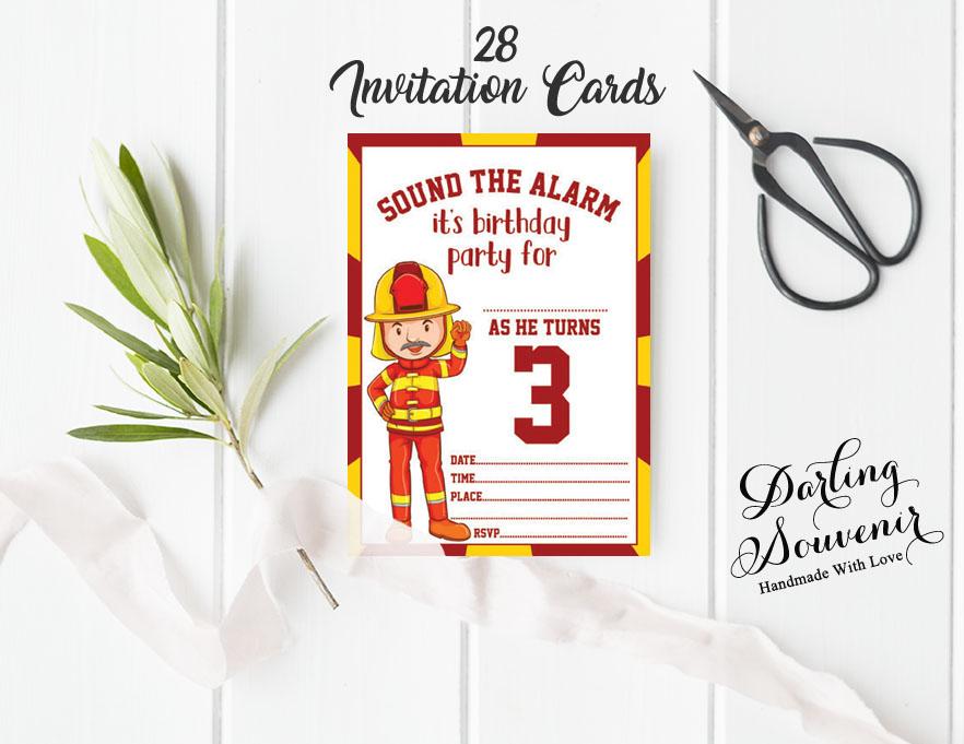 Darling Souvenir White Birthday Invitation Card 28 Pcs Fill or Write In Blank Invites Printable Party Supplies 5 x 7 Inches