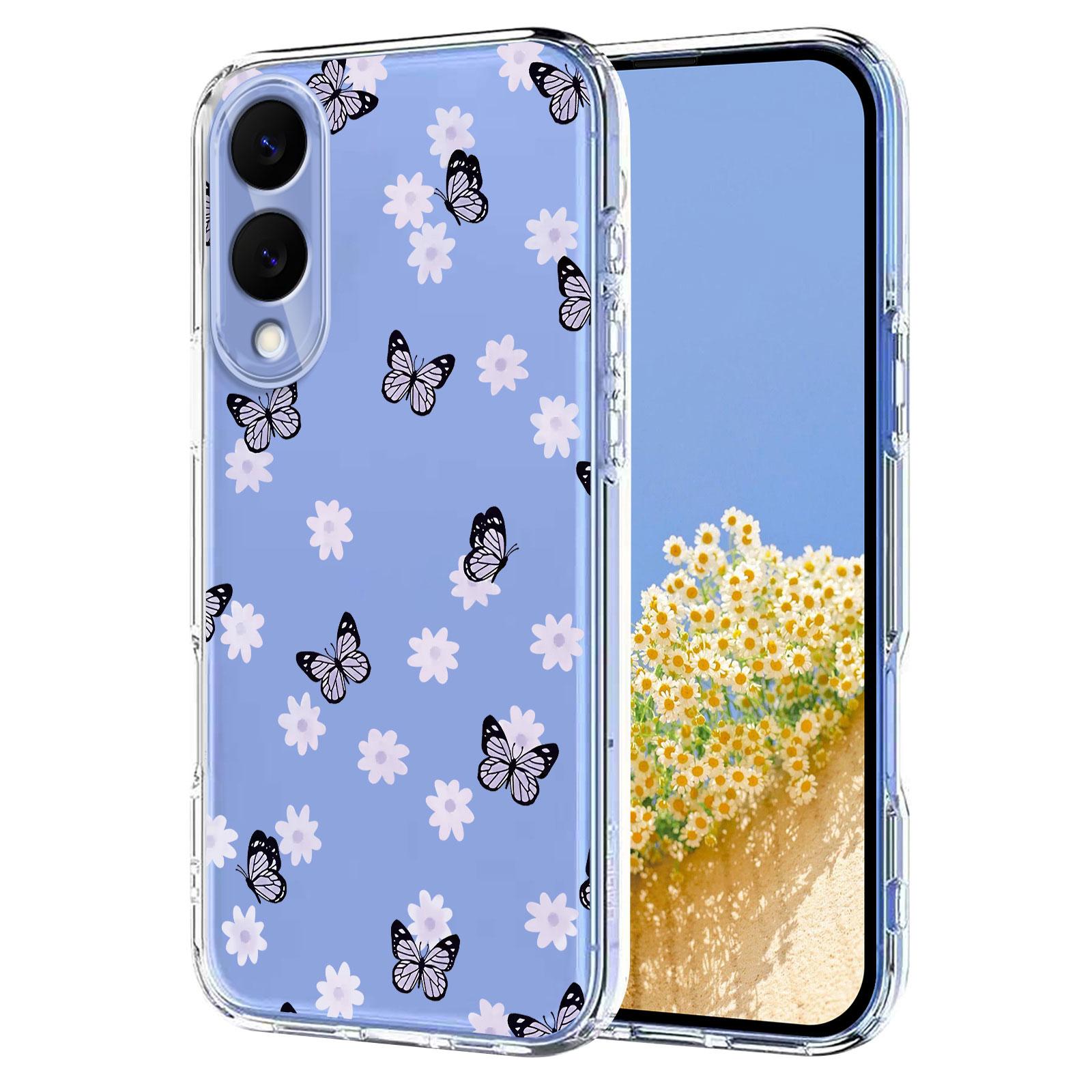 

For Samsung Galaxy S25 Edge Case Butterfly Floral Pattern Printing TPU Phone Back Cover Butterflies