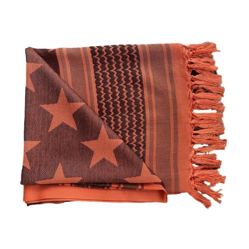 

Breathable Arab Scarf Outdoor Enthusiasts Kerchief Multi Purpose Square Turban for Male Tactically Dustproof Props 1 мандариновий