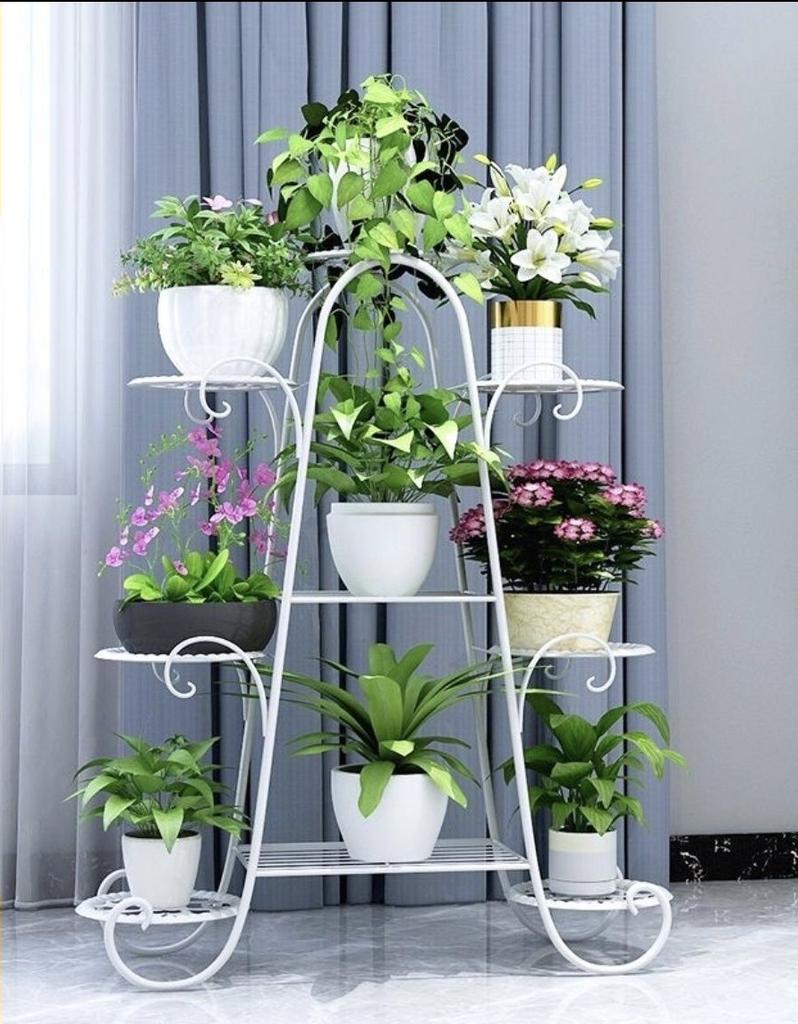Plant Stand 6 Layer Metal Plant Rack Flower Pot Rack Black Garden Flower Pot Rack for Display Home Balcony Terrace