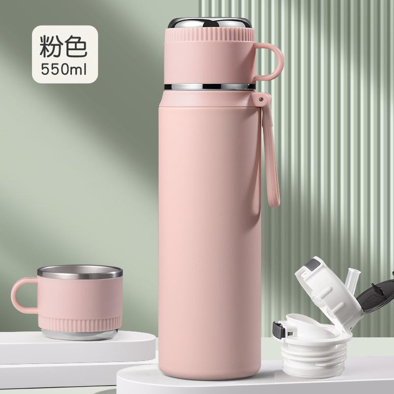 New 111 Thermos Cup Women's High Value Portable Water Cup Large Capacity Student Outdoor Sports Straw Cup Premium Sense