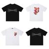 Unisex Loose Fit Cotton T-Shirt With Purple Letter Print Casual Top Teens Adults