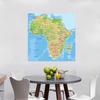 Französischer Kartenhintergrund-Afrikanischer Kontinent-Topografische Länderkarte,Wanddekoration,Geografisches Werkzeug,Tourismuswerkzeuge