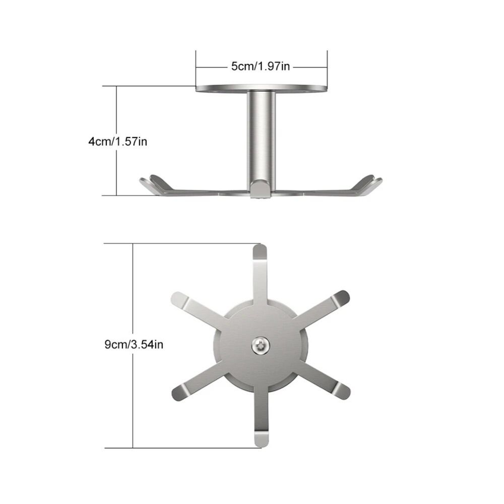 360 Degree Rotation Utensil Hanging Rack Stainless Steel Coat Hangers Sundries Hooks  Bathroom