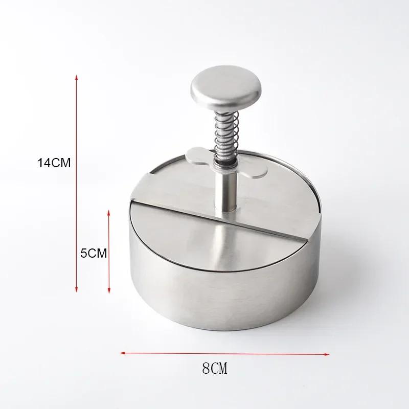 

Hamburger Meat Press Patty Maker 304 Stainless Steel Round Non-Stick Thickness Adjusted outdoor picnic Kitchen Beef Rice BBQTool